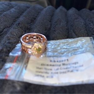 Bomb Party- August 2025-Elegant Rose Gold Ring with Sparkling Stone